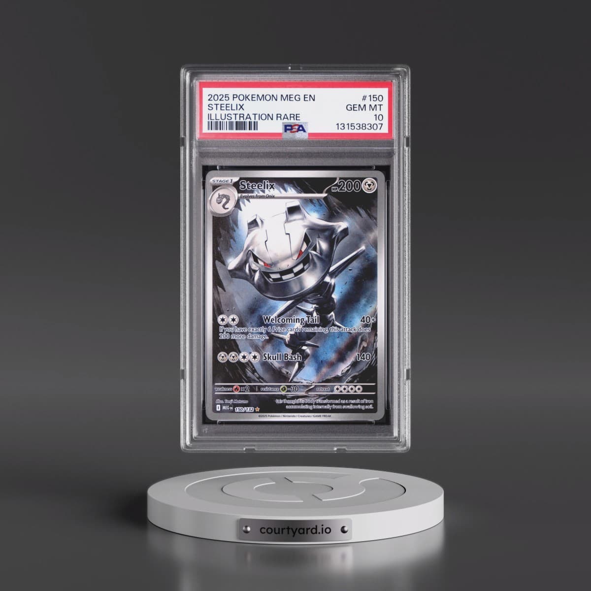2025 Pokémon Meg EN-Mega Evolution #150 Steelix - Illustration Rare (PSA 10 GEM MINT)