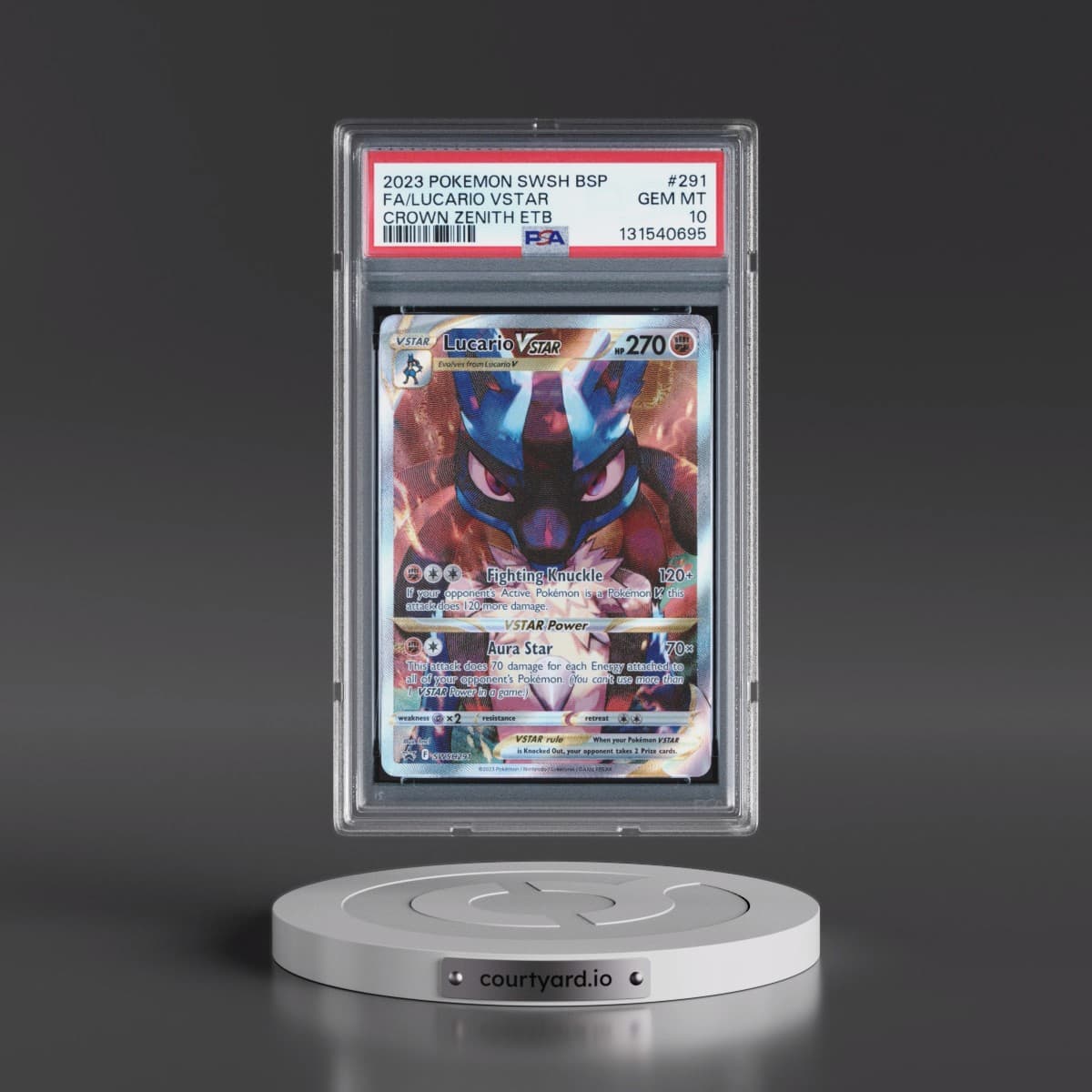 2023 Pokémon Swsh Black Star Promo #291 Lucario Vstar - Full Art Crown Zenith Elite Trainer Box (PSA 10 GEM MINT)