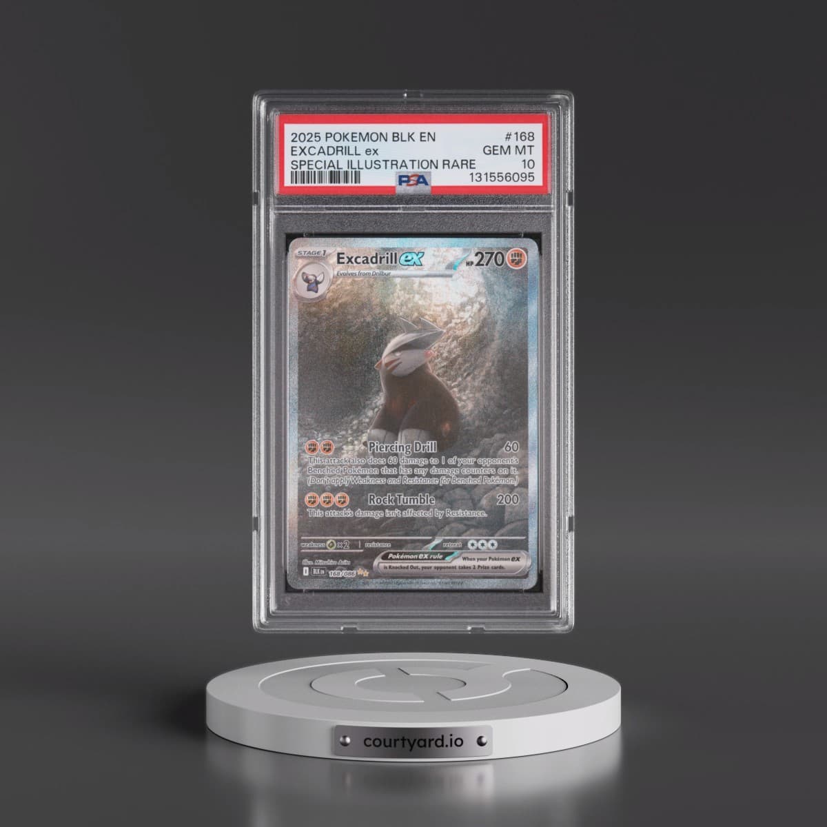 2025 Pokémon Blk EN-Black Bolt #168 Excadrill EX - Holo Special Illustration Rare (PSA 10 GEM MINT)
