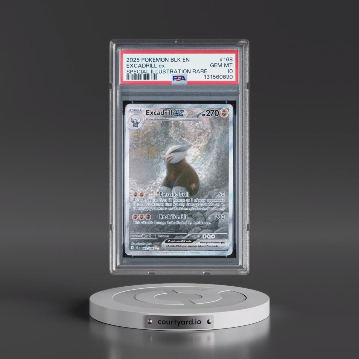 2025 Pokémon Blk EN-Black Bolt #168 Excadrill EX - Holo Special Illustration Rare (PSA 10 GEM MINT)