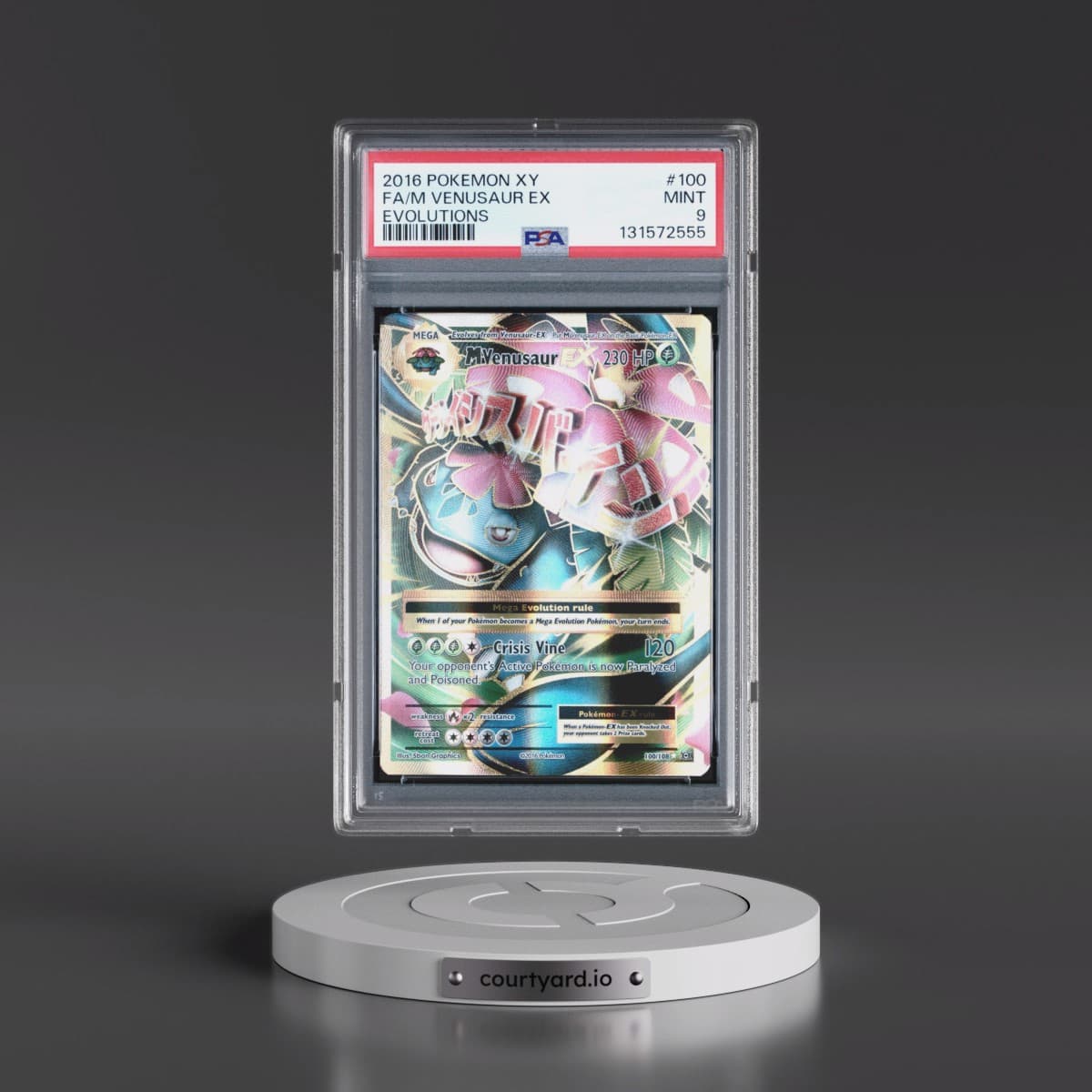 2016 Pokémon XY Evolutions #100 M Venusaur EX - Holo Full Art (PSA 9 MINT)