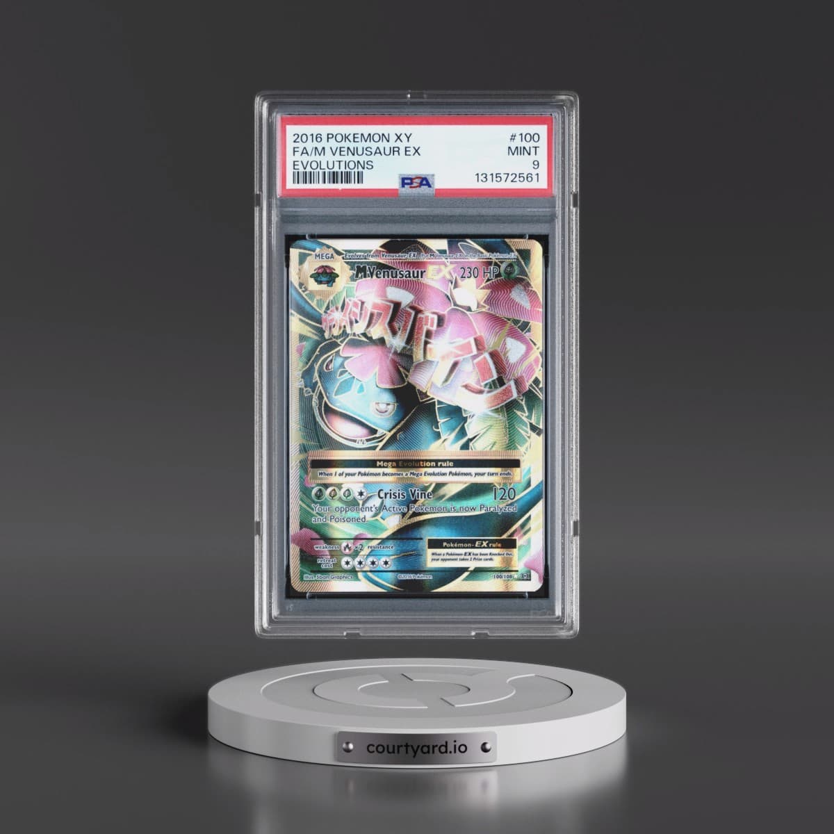 2016 Pokémon XY Evolutions #100 M Venusaur EX - Holo Full Art (PSA 9 MINT)