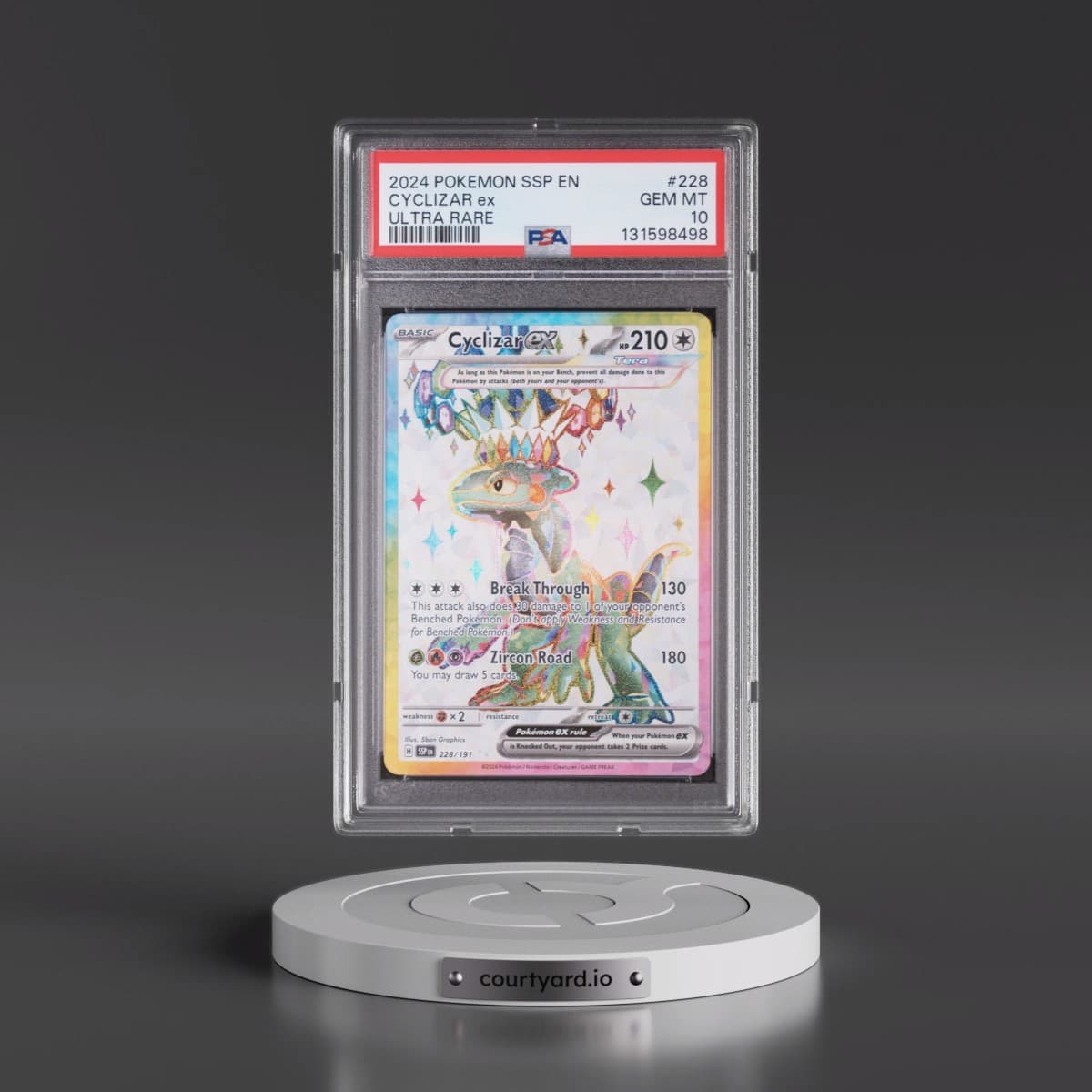 2024 Pokémon Ssp EN-Surging Sparks #228 Cyclizar EX - Holo Ultra Rare (PSA 10 GEM MINT)