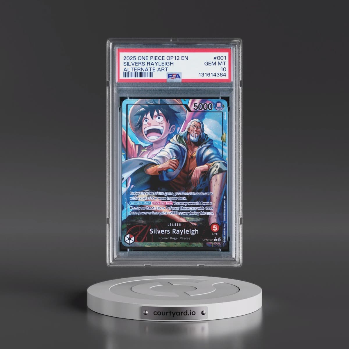 2025 One Piece OP12-Legacy of the Master #001 Silvers Rayleigh - Alternate Art (PSA 10 GEM MINT)
