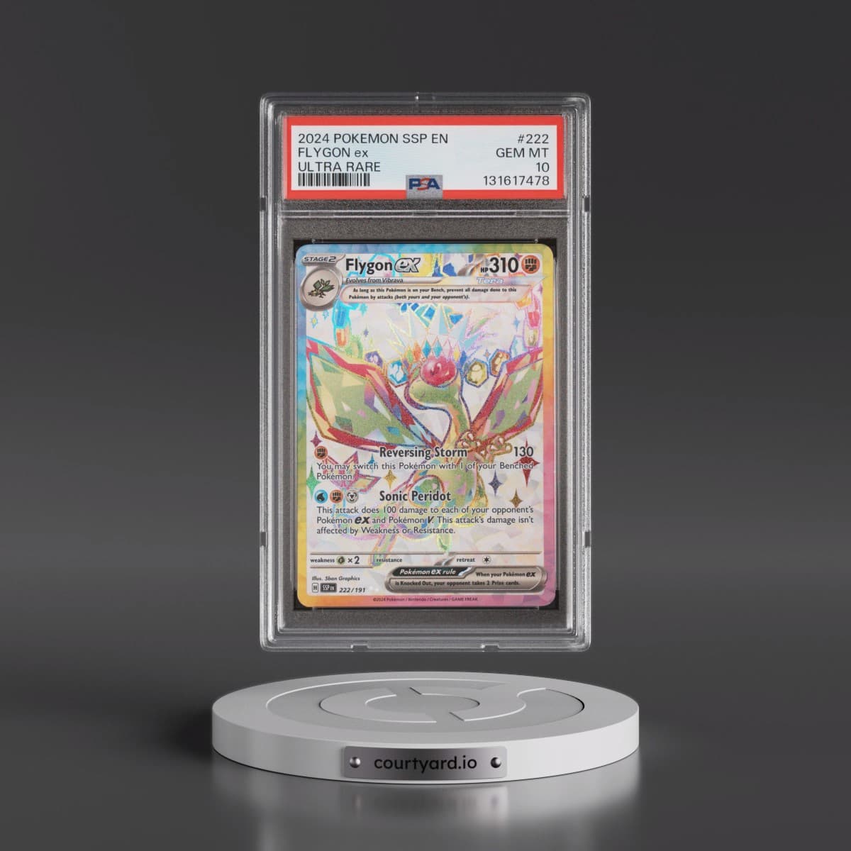 2024 Pokémon Ssp EN-Surging Sparks #222 Flygon EX - Holo Ultra Rare (PSA 10 GEM MINT)