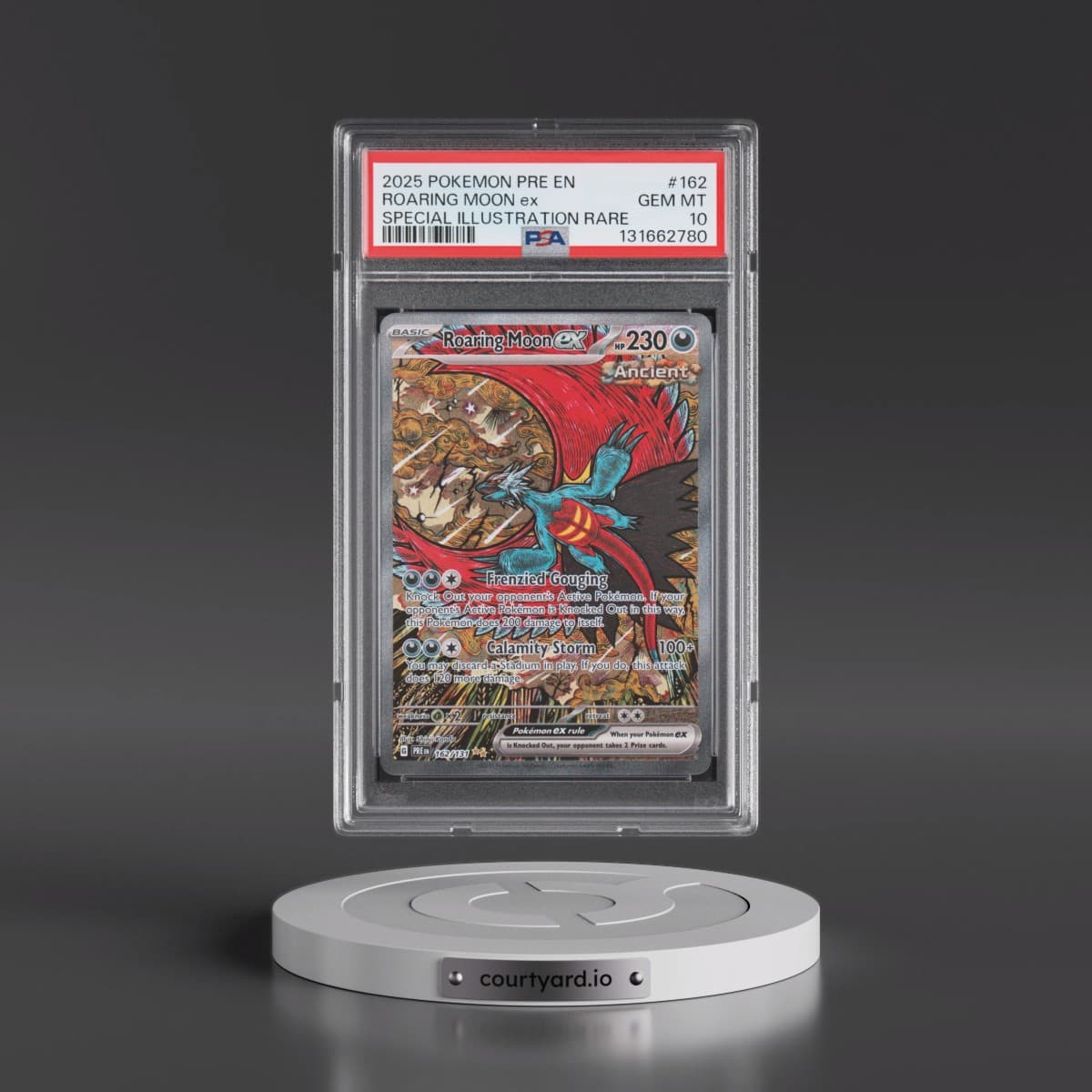 2025 Pokémon Pre EN-Prismatic Evolutions #162 Roaring Moon EX - Holo Special Illustration Rare (PSA 10 GEM MINT)