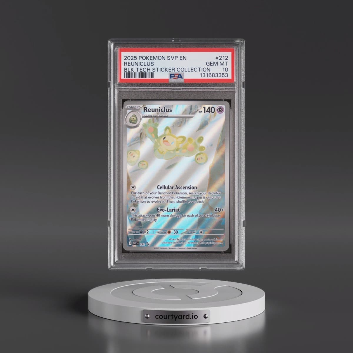 2025 Pokémon Svp EN-SV Black Star Promo #212 Reuniclus - Black Bolt Tech Sticker Collection (PSA 10 GEM MINT)