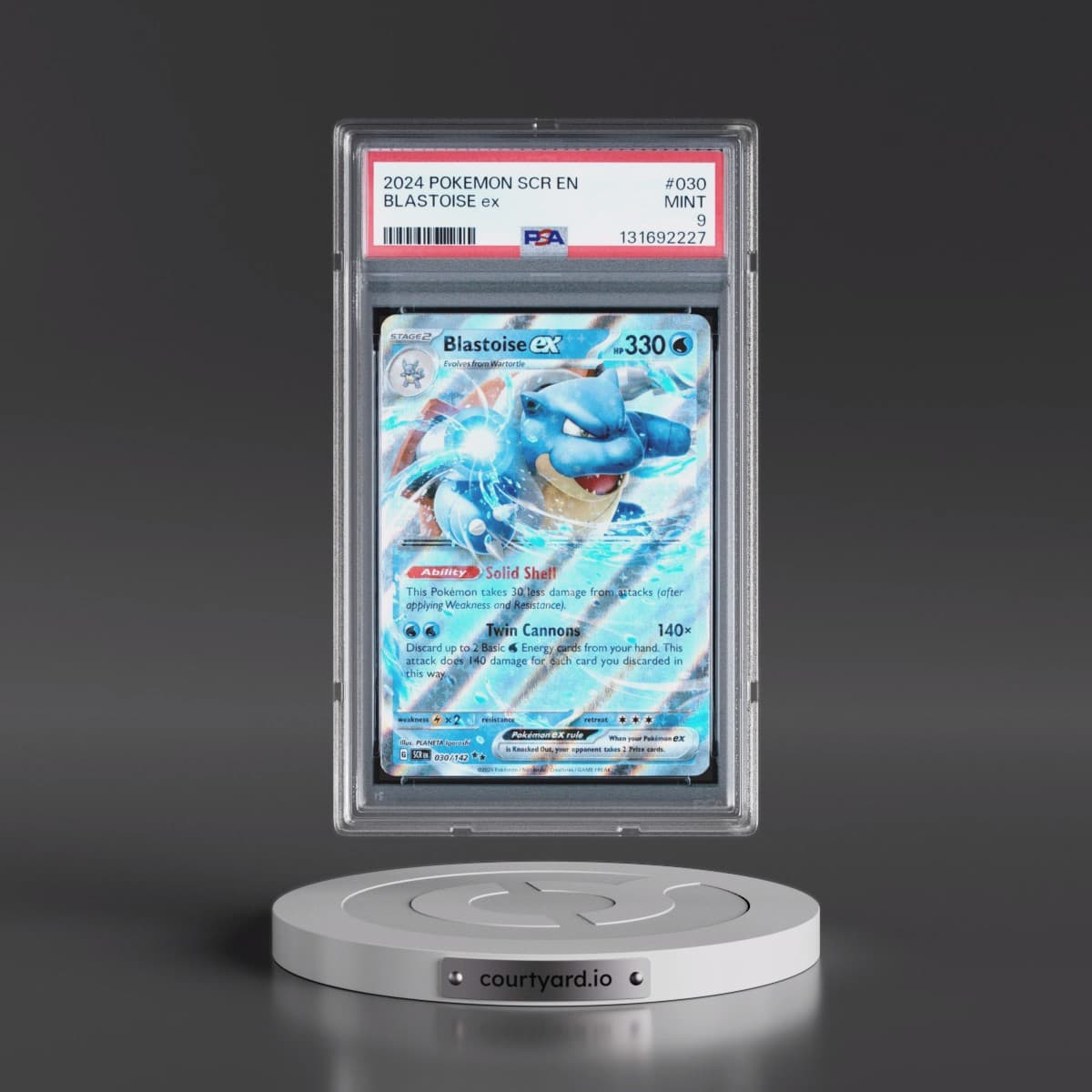 2024 Pokémon Scr EN-Stellar Crown #030 Blastoise EX - Holo (PSA 9 MINT)