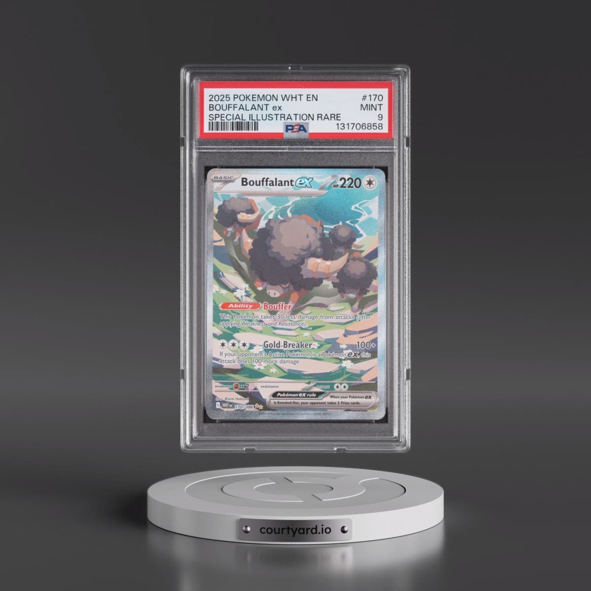 2025 Pokémon Wht EN-White Flare #170 Bouffalant EX - Holo Special Illustration Rare (PSA 9 MINT)