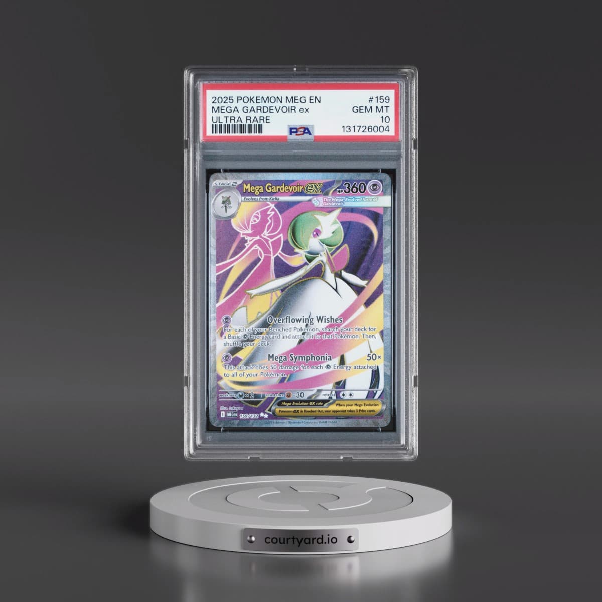 2025 Pokémon Meg EN-Mega Evolution #159 Mega Gardevoir EX - Holo Ultra Rare (PSA 10 GEM MINT)