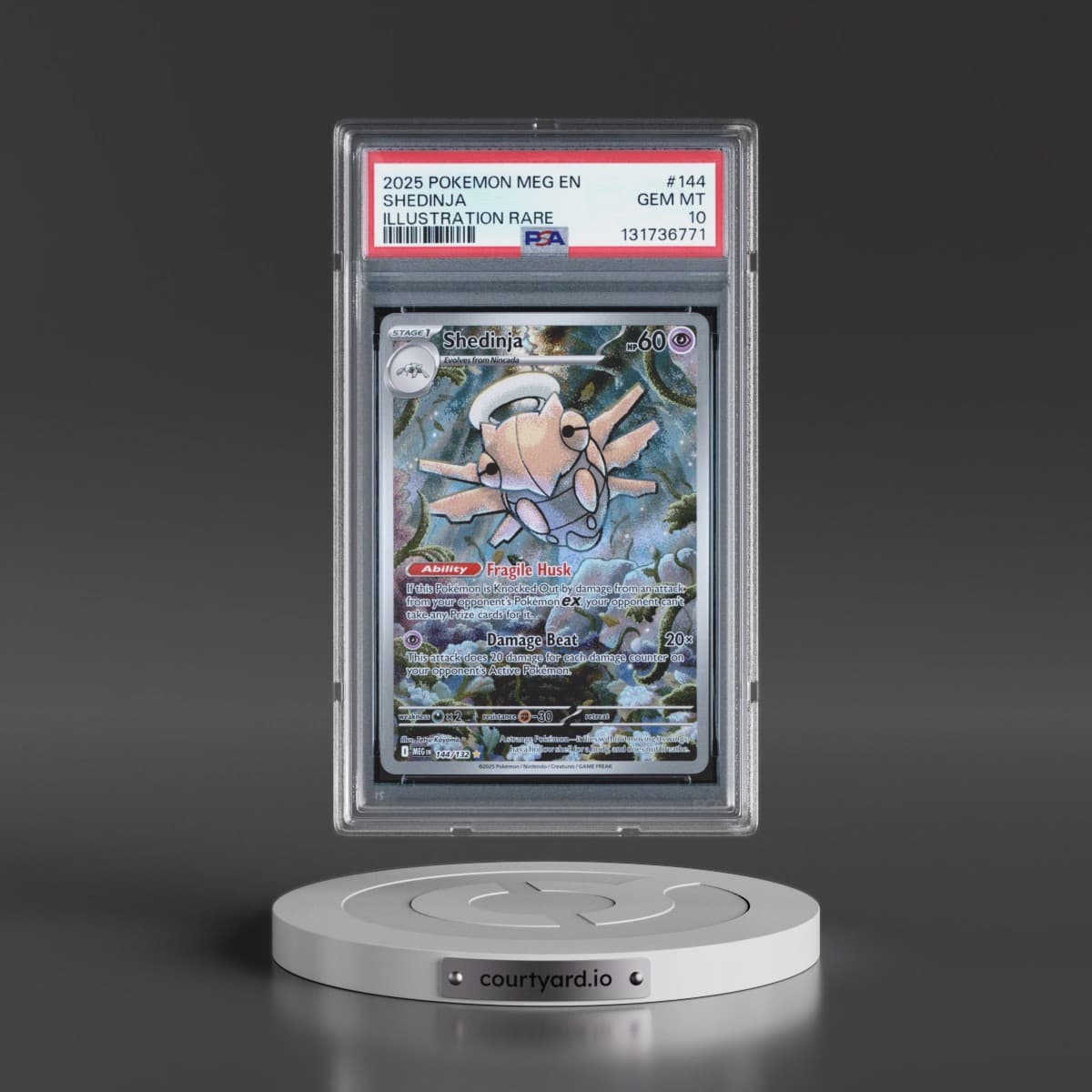 2025 Pokémon Meg EN-Mega Evolution #144 Shedinja - Illustration Rare (PSA 10 GEM MINT)