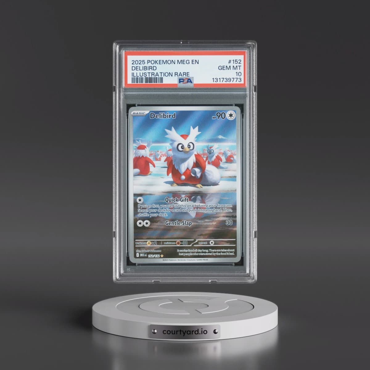 2025 Pokémon Meg EN-Mega Evolution #152 Delibird - Illustration Rare (PSA 10 GEM MINT)