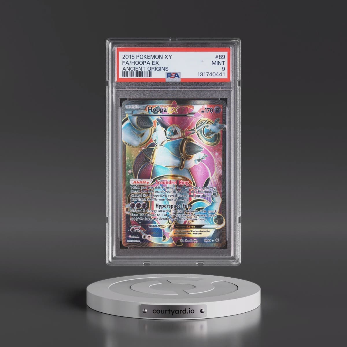 2015 Pokémon XY Ancient Origins #89 Hoopa EX - Holo Full Art (PSA 9 MINT)
