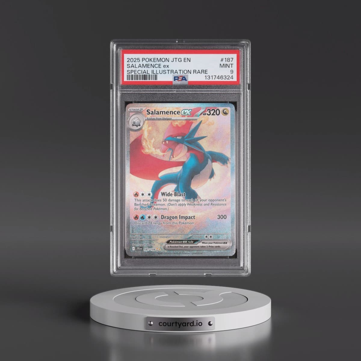 2025 Pokémon Jtg EN-Journey Together #187 Salamence EX - Holo Special Illustration Rare (PSA 9 MINT)