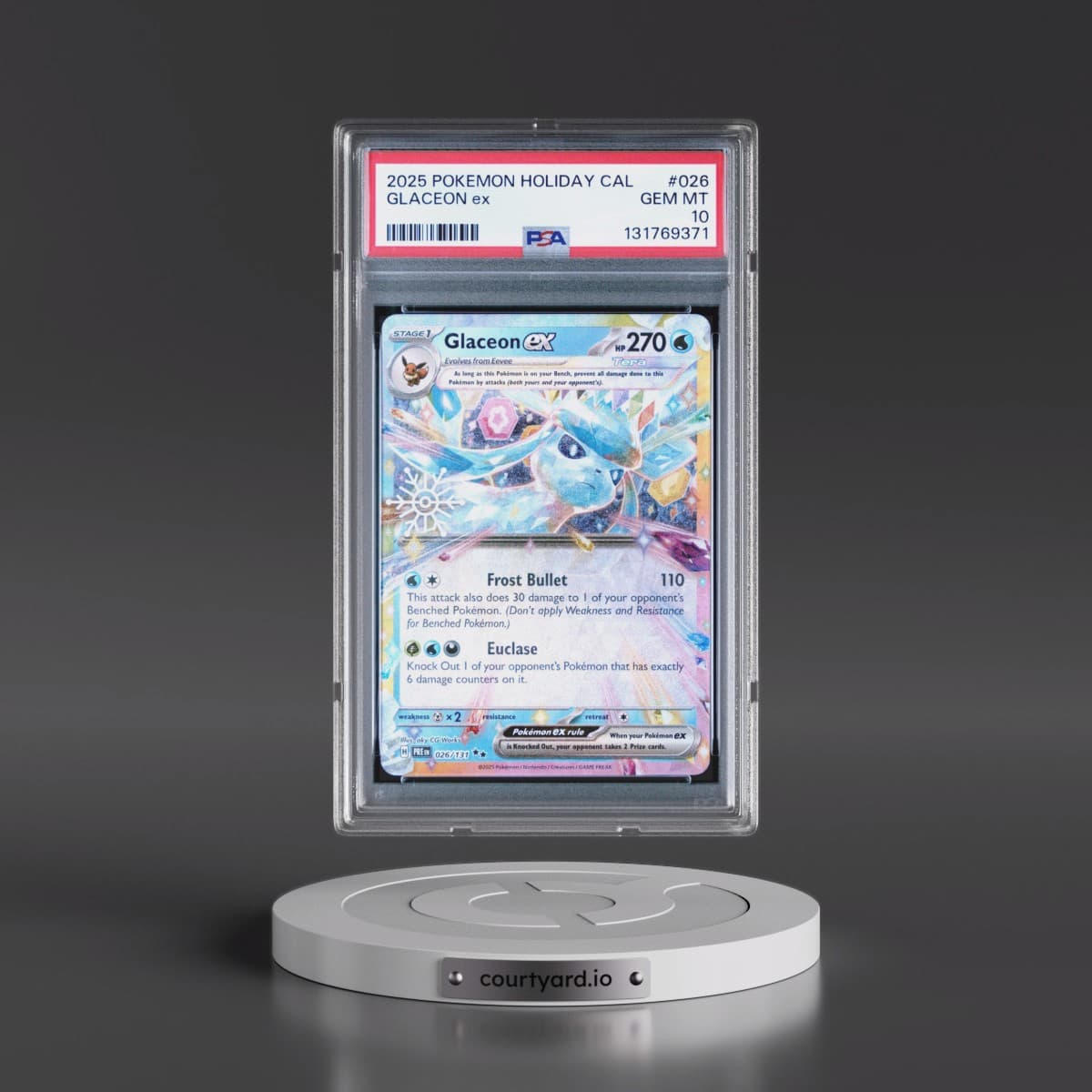 2025 Pokémon Holiday Calendar #026 Glaceon EX - Holo (PSA 10 GEM MINT)