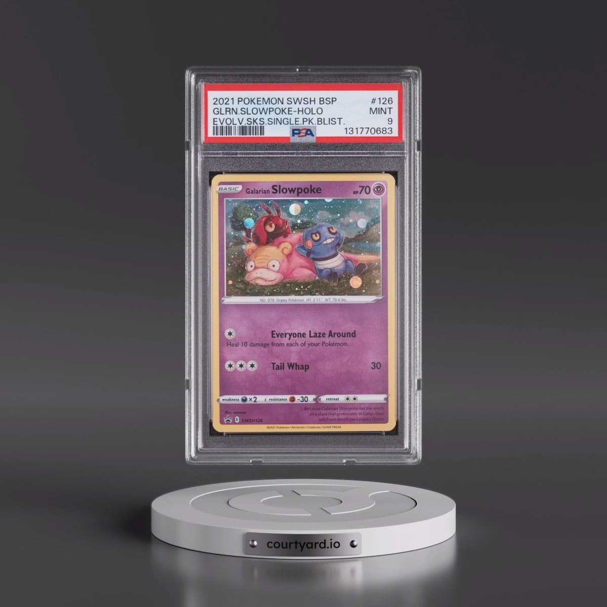 2021 Pokémon Swsh Black Star Promo #126 Galarian Slowpoke - Holo Evolving Skies Single Pack Blisters (PSA 9 MINT)