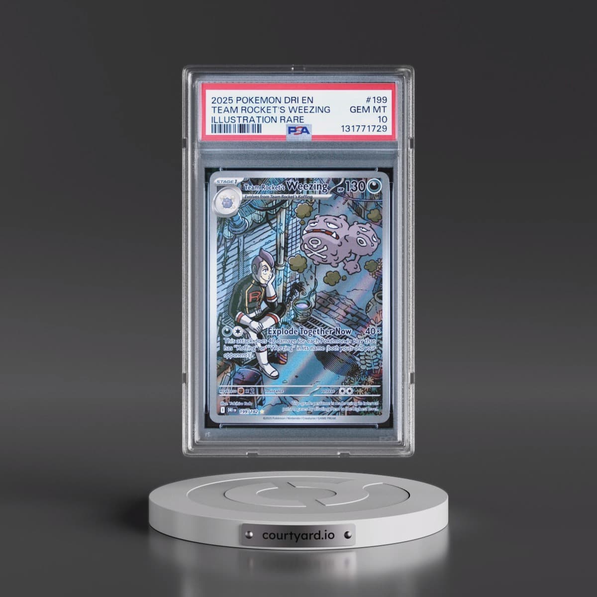 2025 Pokémon Dri EN-Destined Rivals #199 Team Rocket's Weezing - Illustration Rare (PSA 10 GEM MINT)
