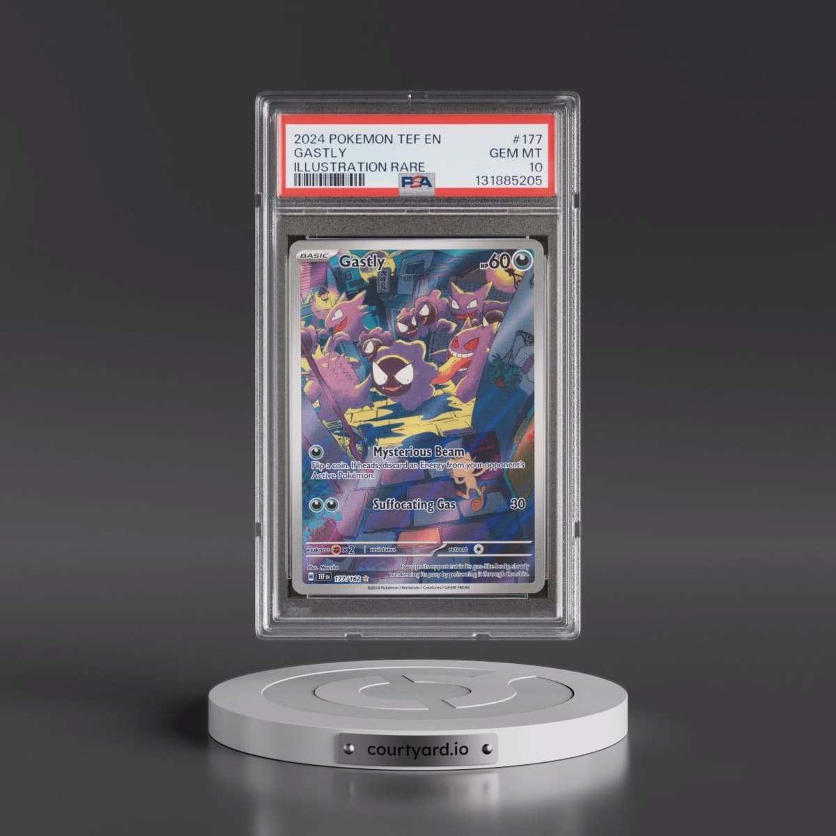 2024 Pokémon Tef EN-Temporal Forces #177 Gastly - Illustration Rare (PSA 10 GEM MINT)