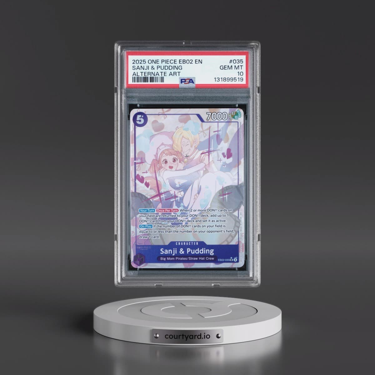 2025 One Piece EB02-Extra Booster -Anime 25th Collection #035 Sanji & Pudding - Alternate Art (PSA 10 GEM MINT)