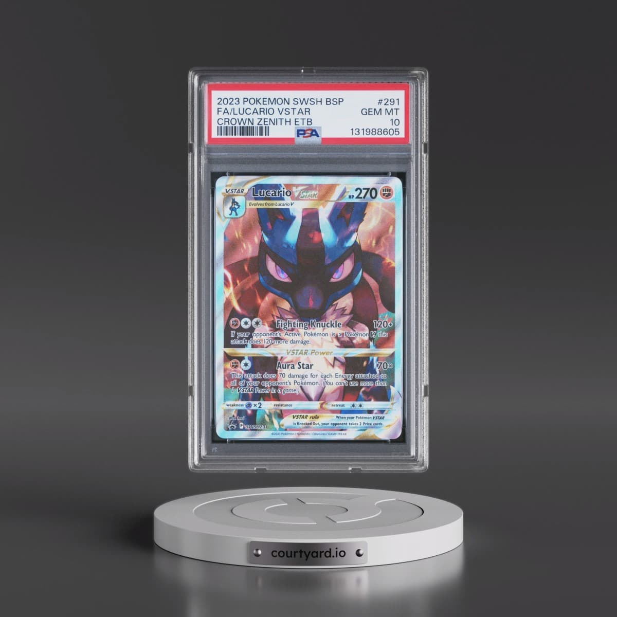 2023 Pokémon Swsh Black Star Promo #291 Lucario Vstar - Full Art Crown Zenith Elite Trainer Box (PSA 10 GEM MINT)