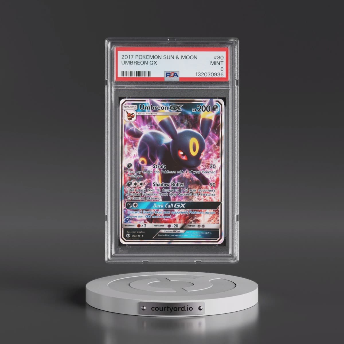 2017 Pokémon Sun & Moon #80 Umbreon GX - Holo (PSA 9 MINT)