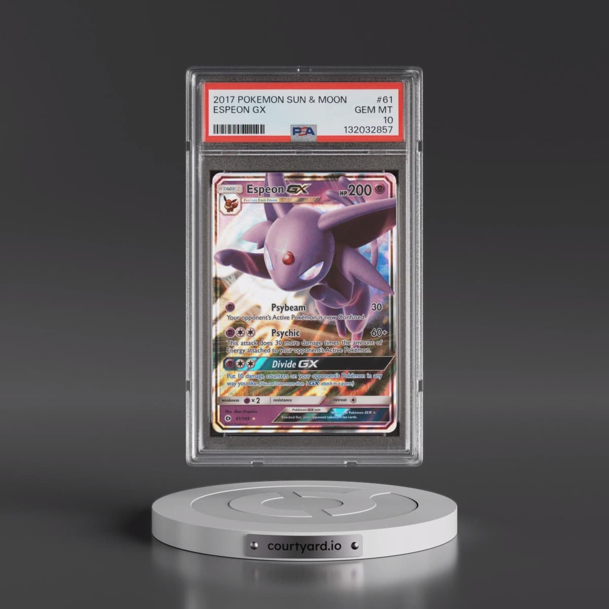 2017 Pokémon Sun & Moon #61 Espeon GX - Holo (PSA 10 GEM MINT)