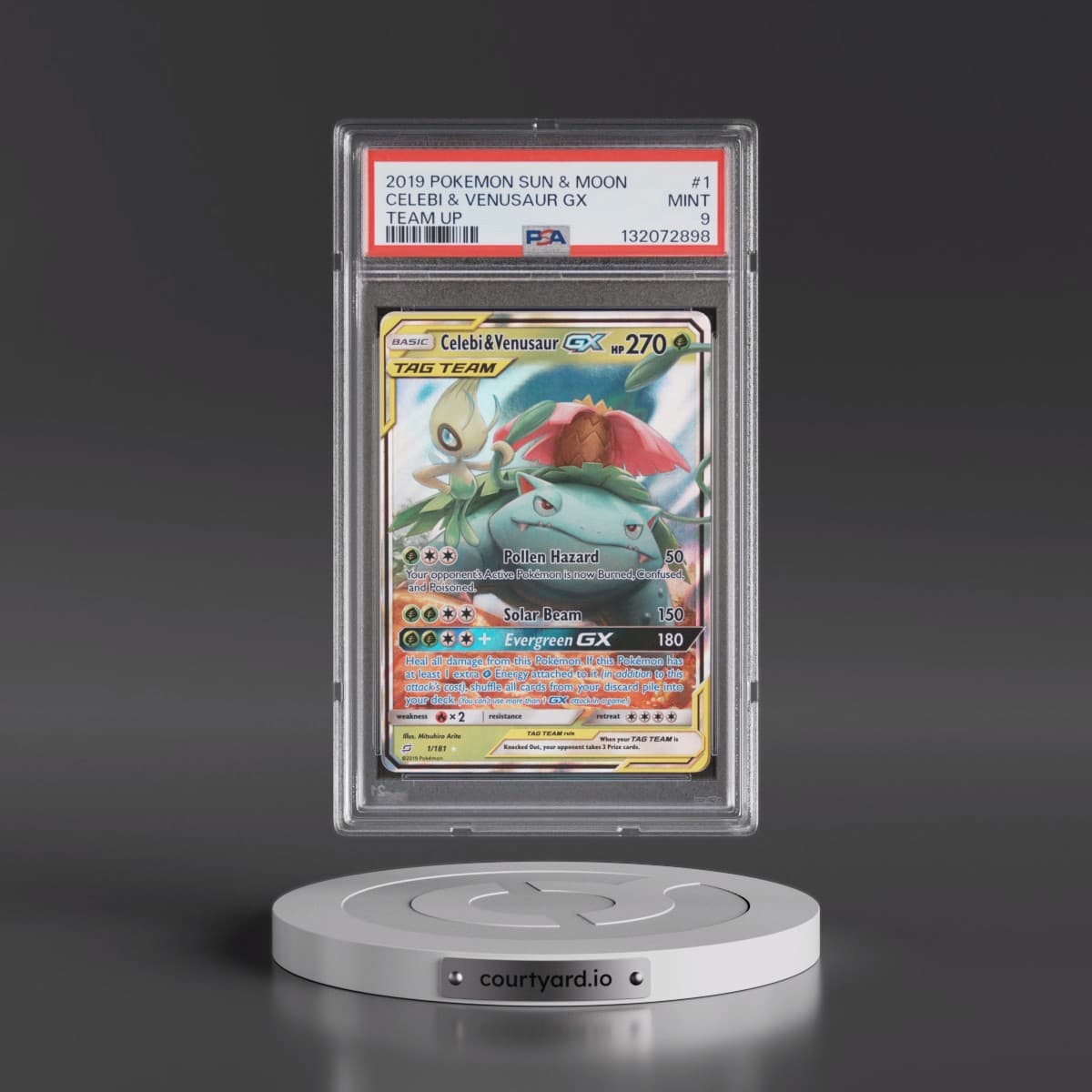 2019 Pokémon Sun & Moon Team Up #1 Celebi & Venusaur GX - Holo (PSA 9 MINT)