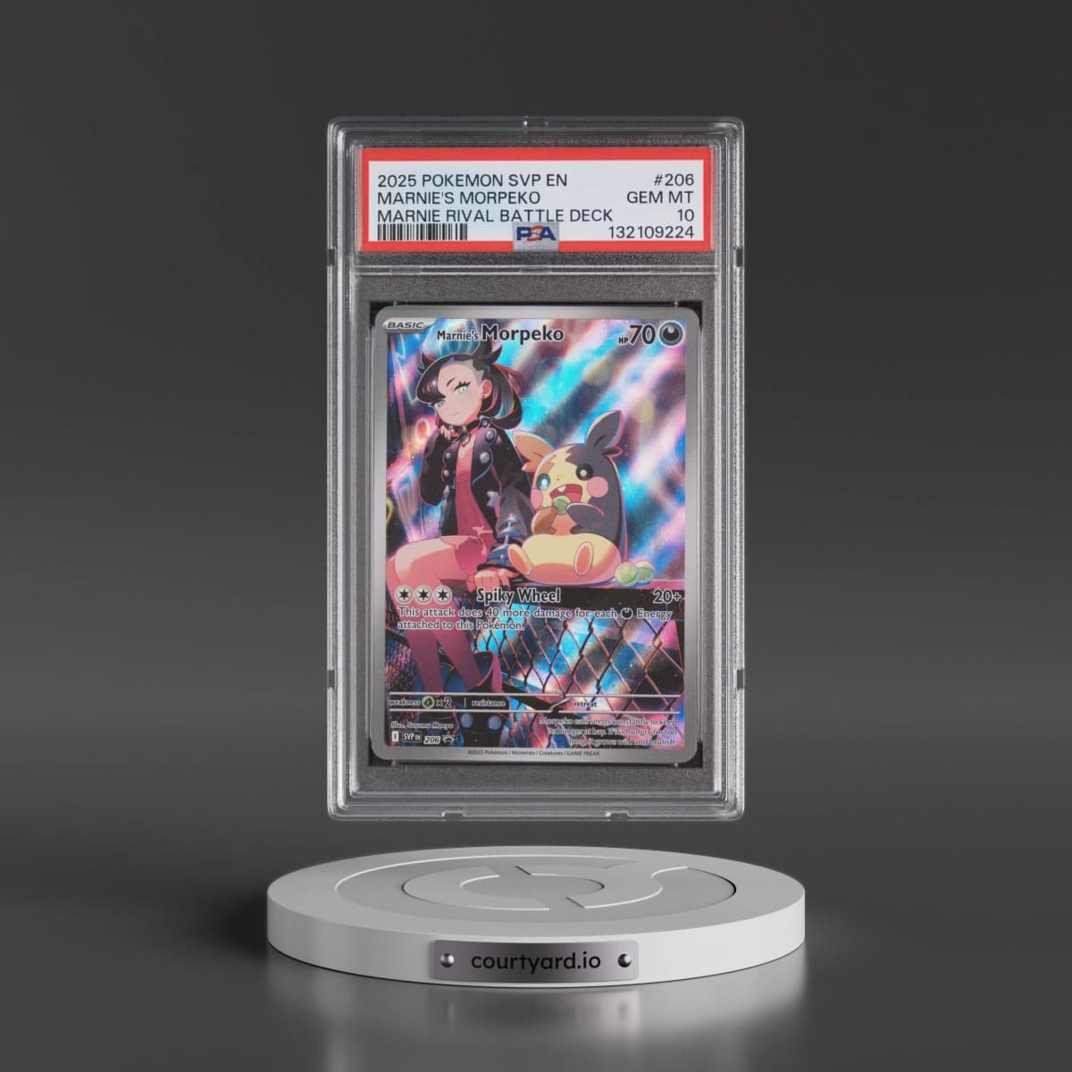 2025 Pokémon Svp EN-SV Black Star Promo #206 Marnie's Morpeko - Marnie Rival Battle Deck (PSA 10 GEM MINT)