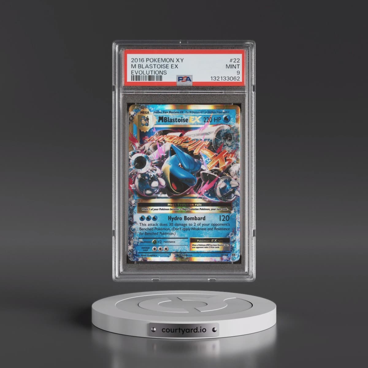 2016 Pokémon XY Evolutions #22 M Blastoise EX - Holo (PSA 9 MINT)