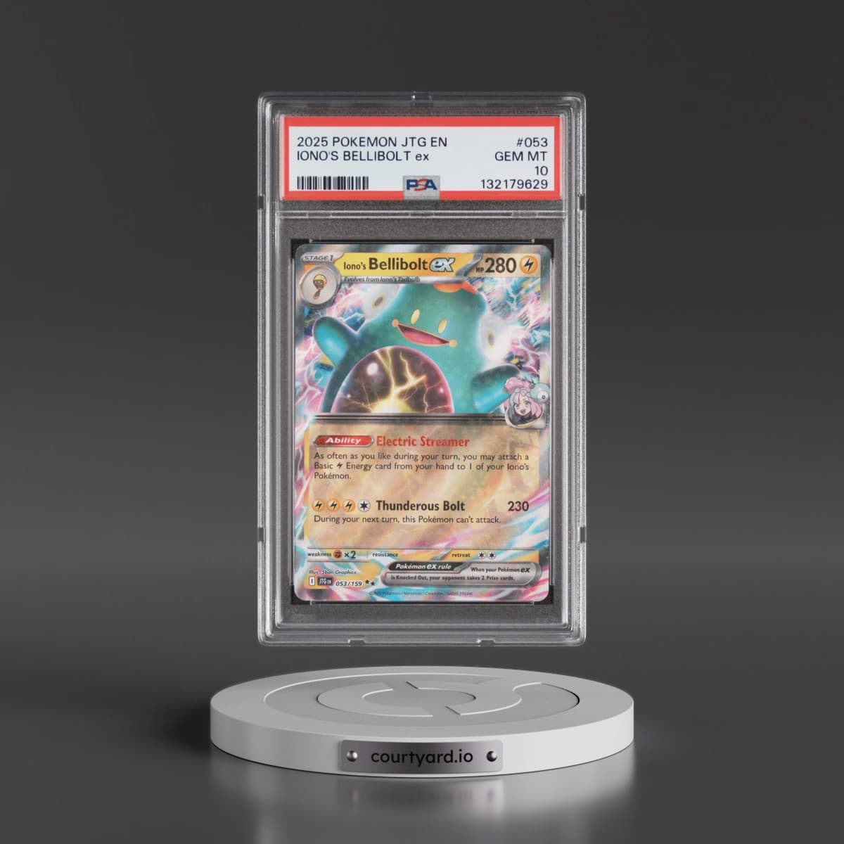2025 Pokémon Jtg EN-Journey Together #053 Iono's Bellibolt EX - Holo (PSA 10 GEM MINT)