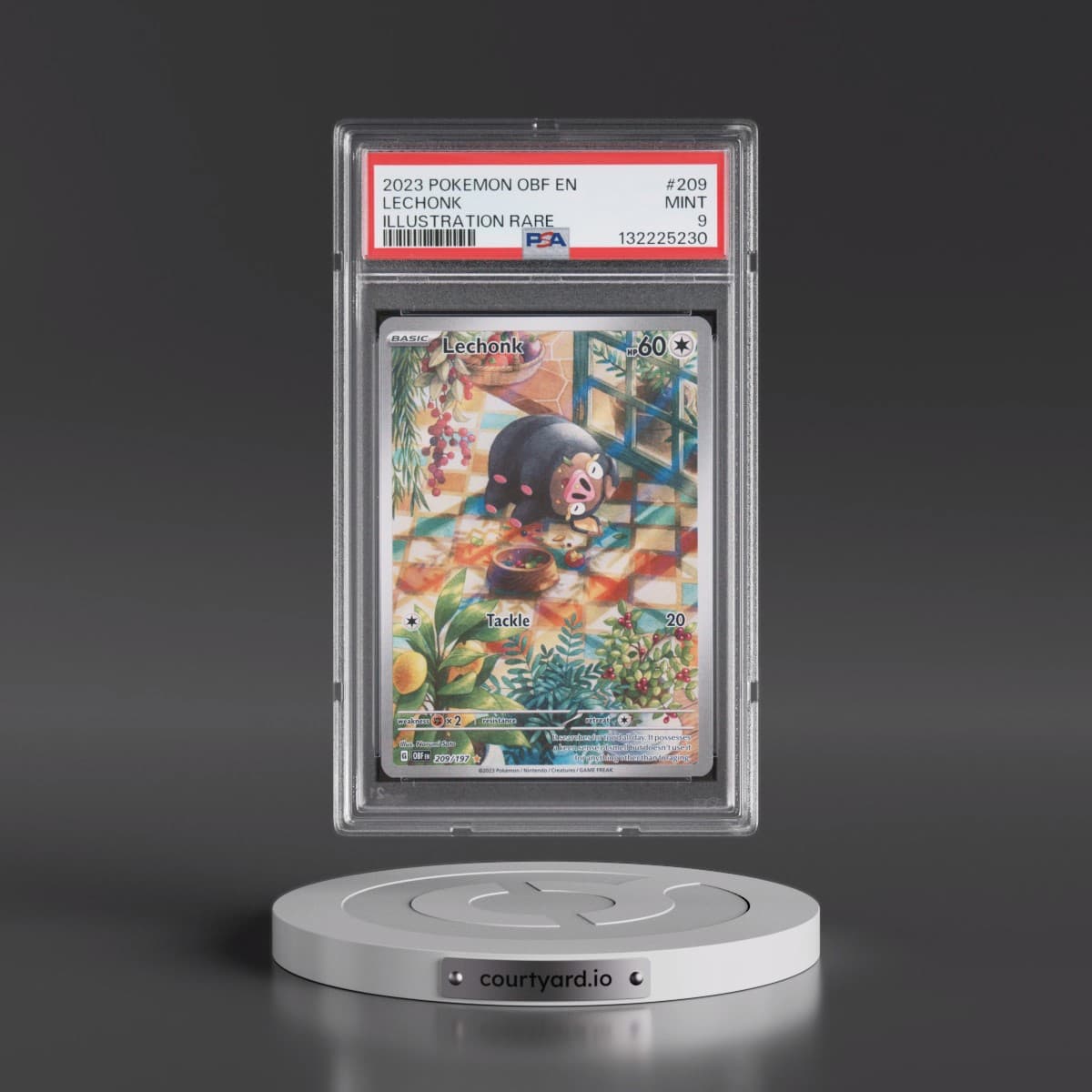 2023 Pokémon Obf EN-Obsidian Flames #209 Lechonk - Illustration Rare (PSA 9 MINT)