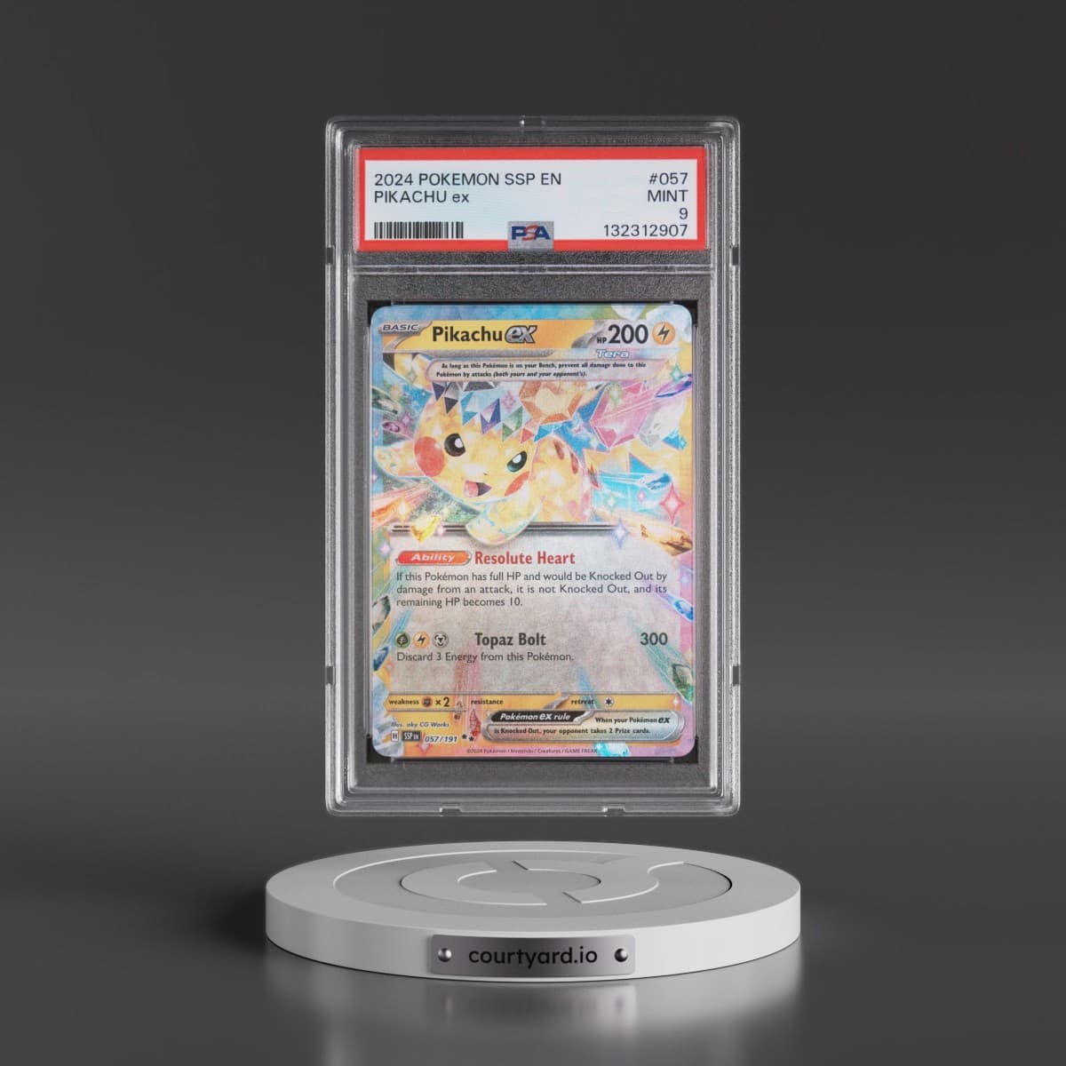 2024 Pokémon Ssp EN-Surging Sparks #057 Pikachu EX - Holo (PSA 9 MINT)
