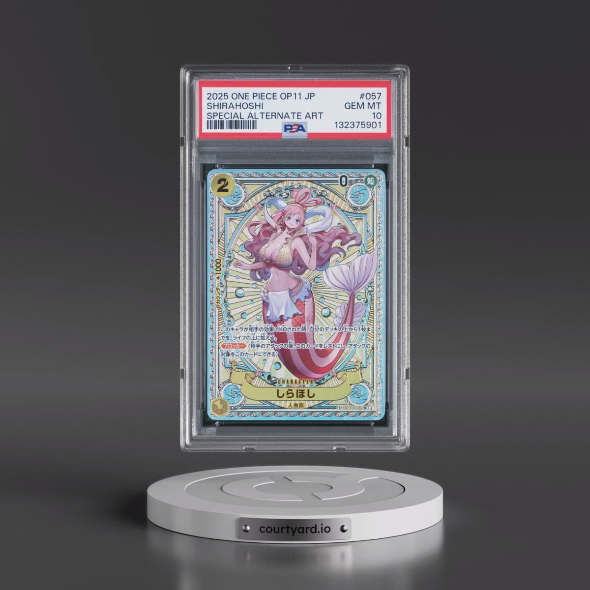 2025 One Piece Japanese OP11-A Fist of Divine Speed #057 Shirahoshi - Special Alternate Art (PSA 10 GEM MINT)