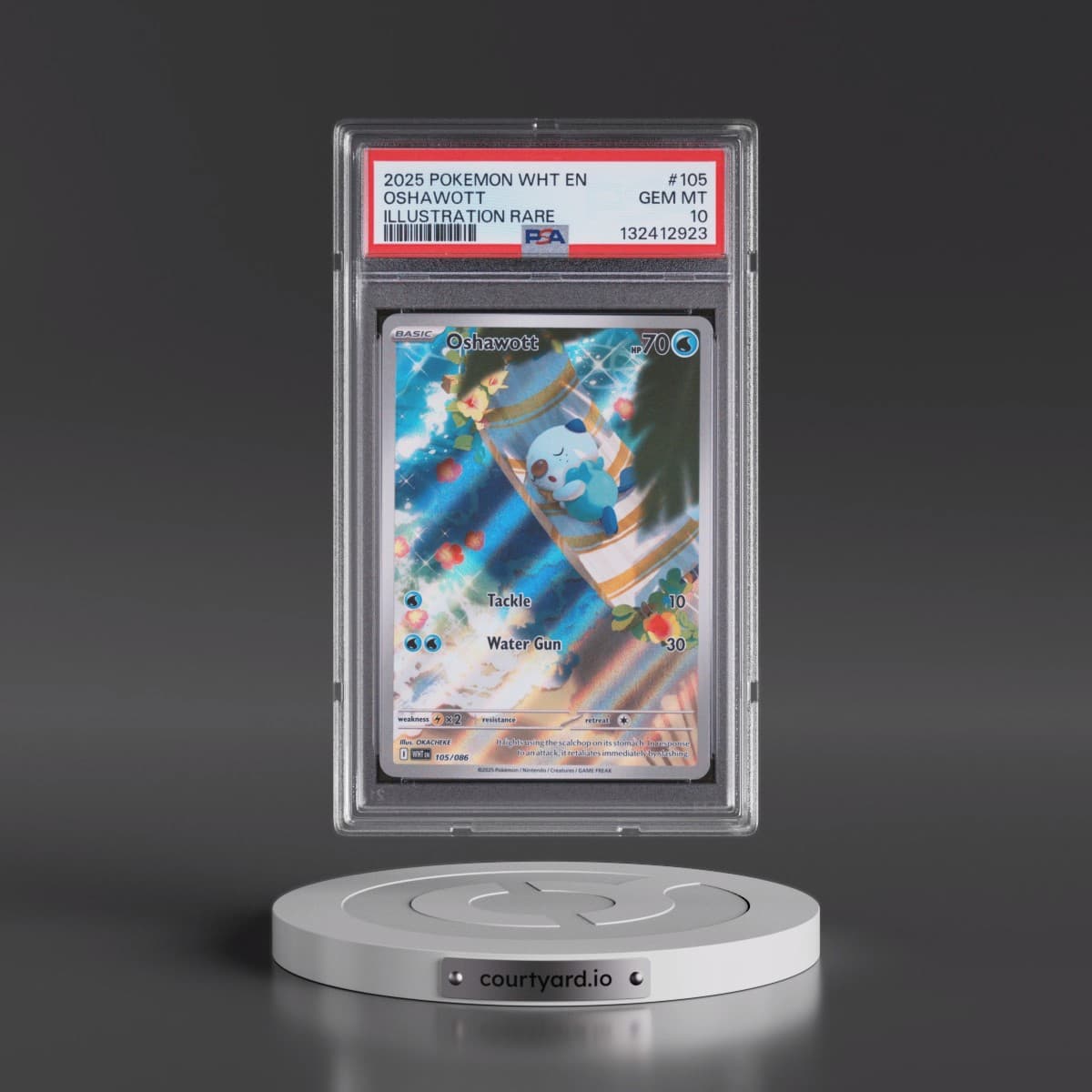 2025 Pokémon Wht EN-White Flare #105 Oshawott - Illustration Rare (PSA 10 GEM MINT)