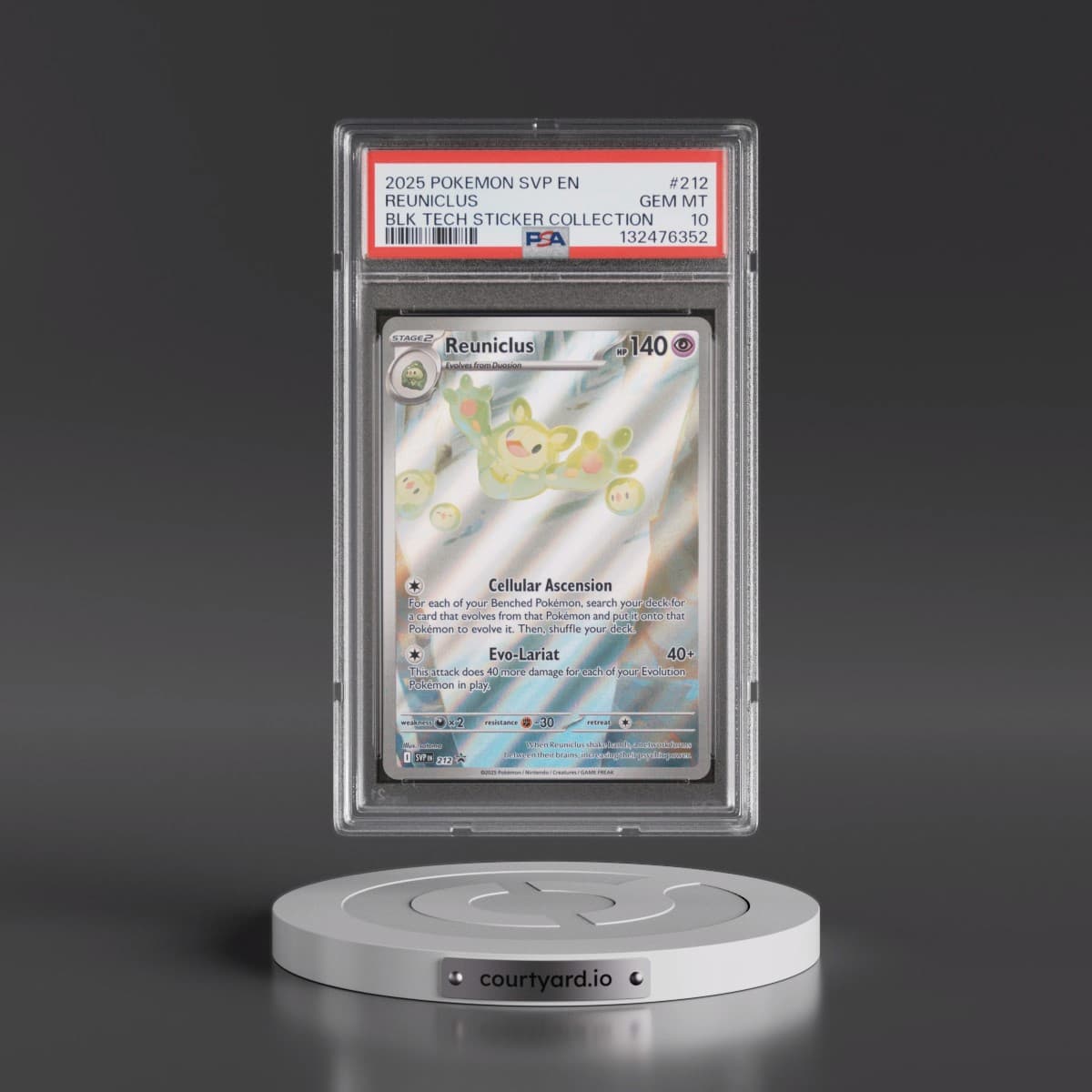 2025 Pokémon Svp EN-SV Black Star Promo #212 Reuniclus - Black Bolt Tech Sticker Collection (PSA 10 GEM MINT)
