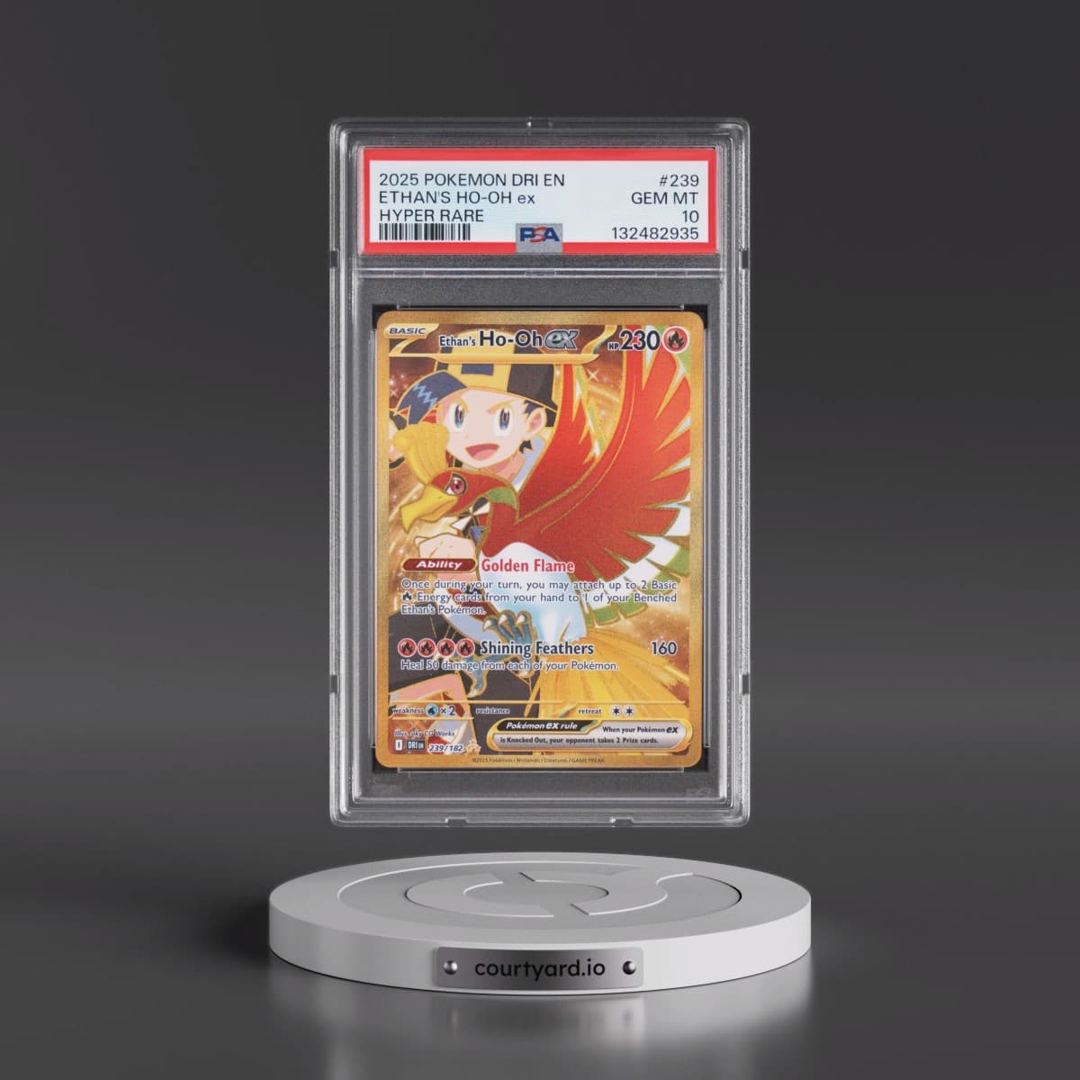 2025 Pokémon Dri EN-Destined Rivals #239 Ethan's HO-Oh EX - Holo Hyper Rare (PSA 10 GEM MINT)