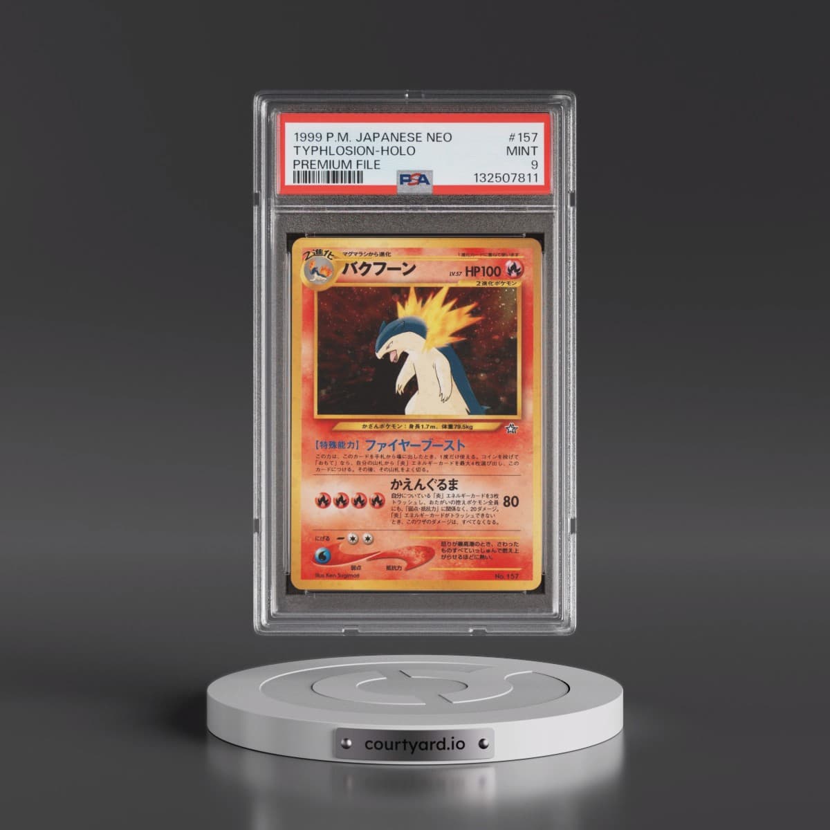 1999 Pokémon Neo Promo #157 Typhlosion - Holo Premium File (PSA 9 MINT)