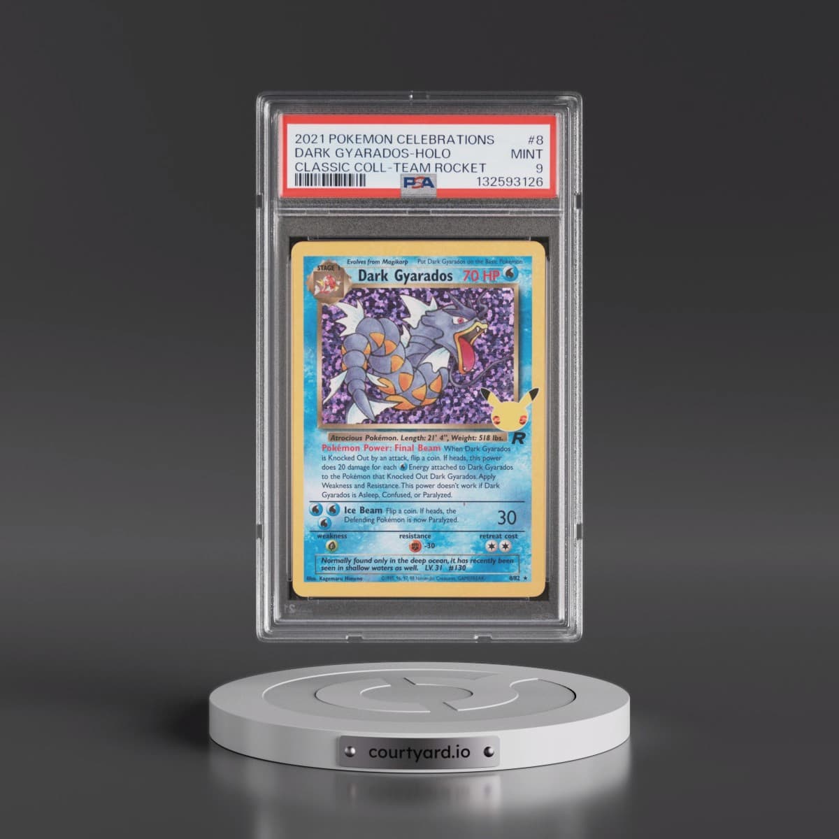 2021 Pokémon Celebrations Classic Collection #8 Dark Gyarados - Holo (PSA 9 MINT)