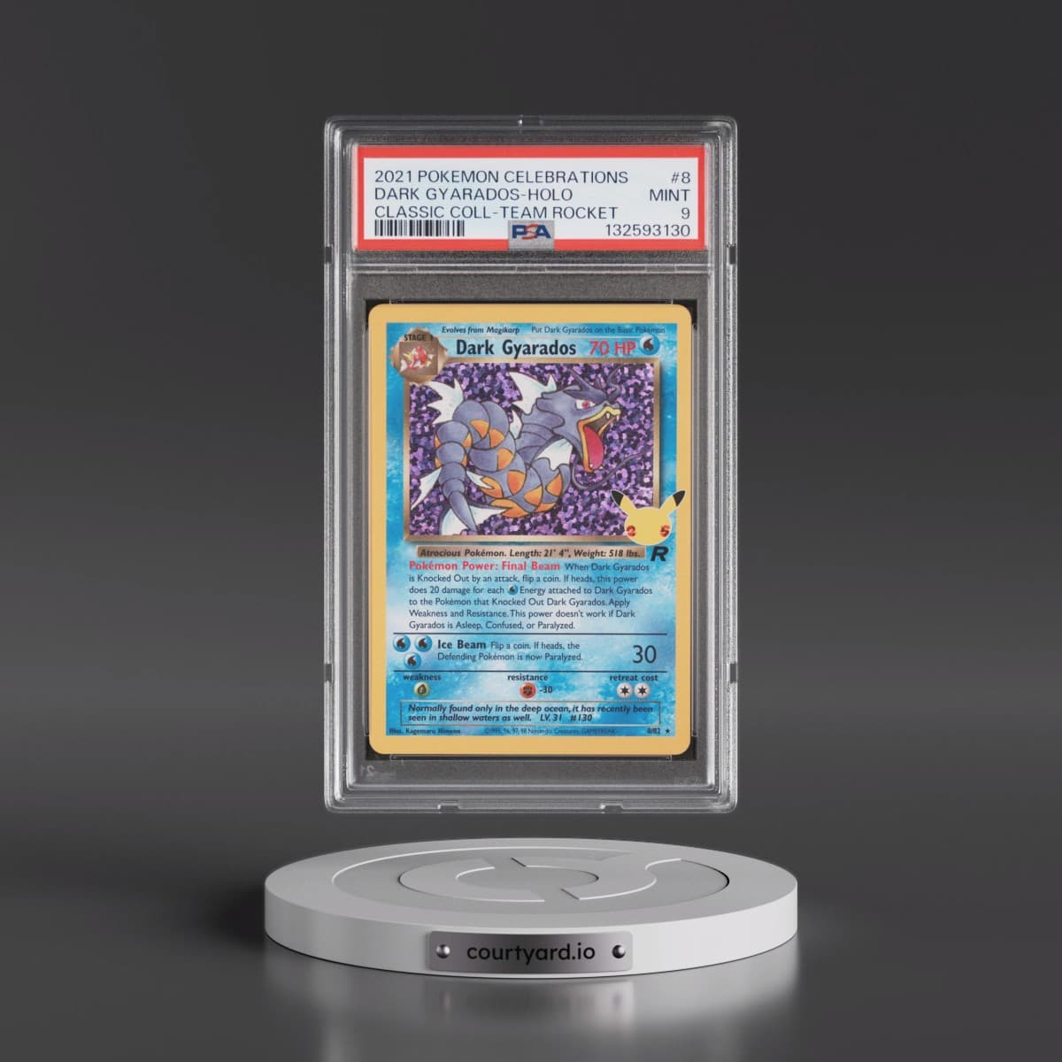 2021 Pokémon Celebrations Classic Collection #8 Dark Gyarados - Holo (PSA 9 MINT)