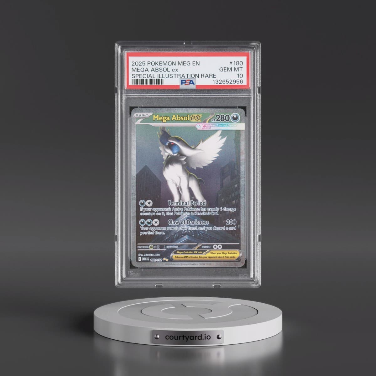 2025 Pokémon Meg EN-Mega Evolution #180 Mega Absol EX - Holo Special Illustration Rare (PSA 10 GEM MINT)