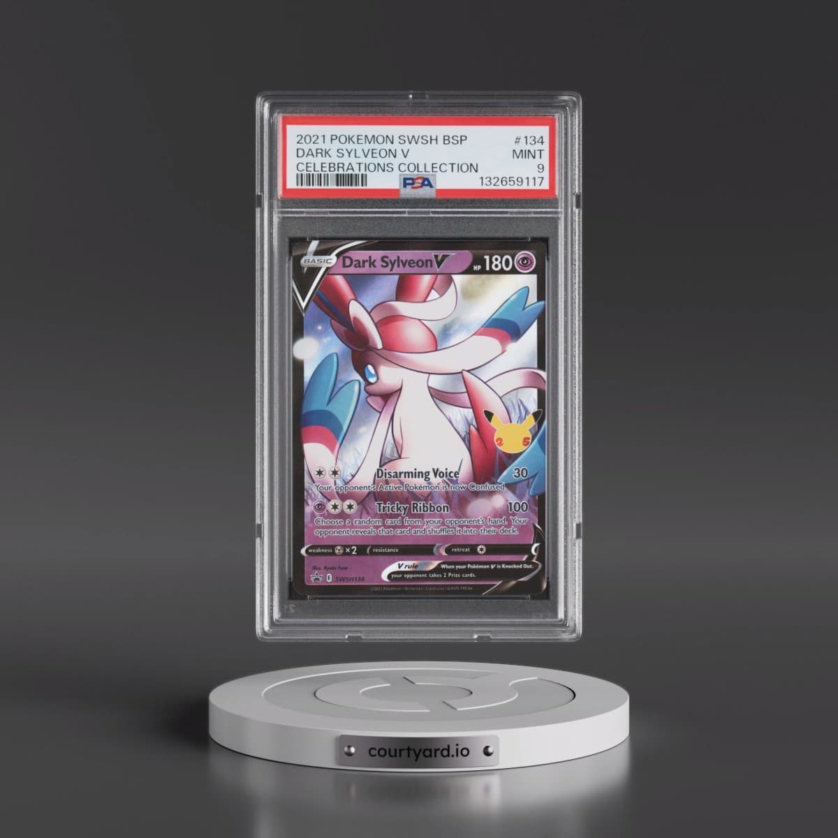 2021 Pokémon Swsh Black Star Promo #134 Dark Sylveon V - Holo Celebrations Collection (PSA 9 MINT)