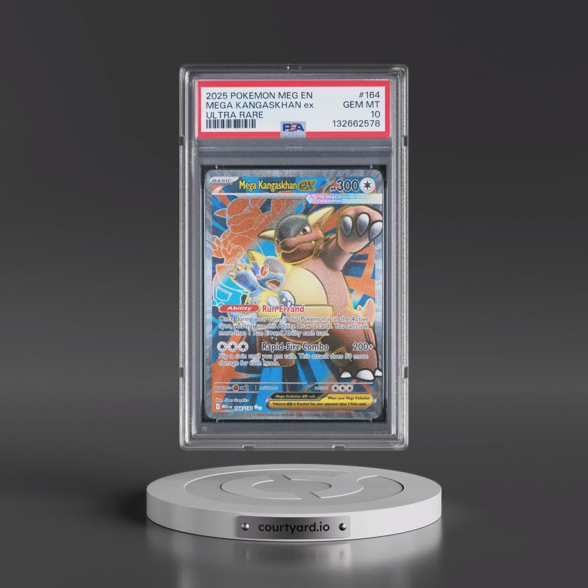 2025 Pokémon Meg EN-Mega Evolution #164 Mega Kangaskhan EX - Holo Ultra Rare (PSA 10 GEM MINT)