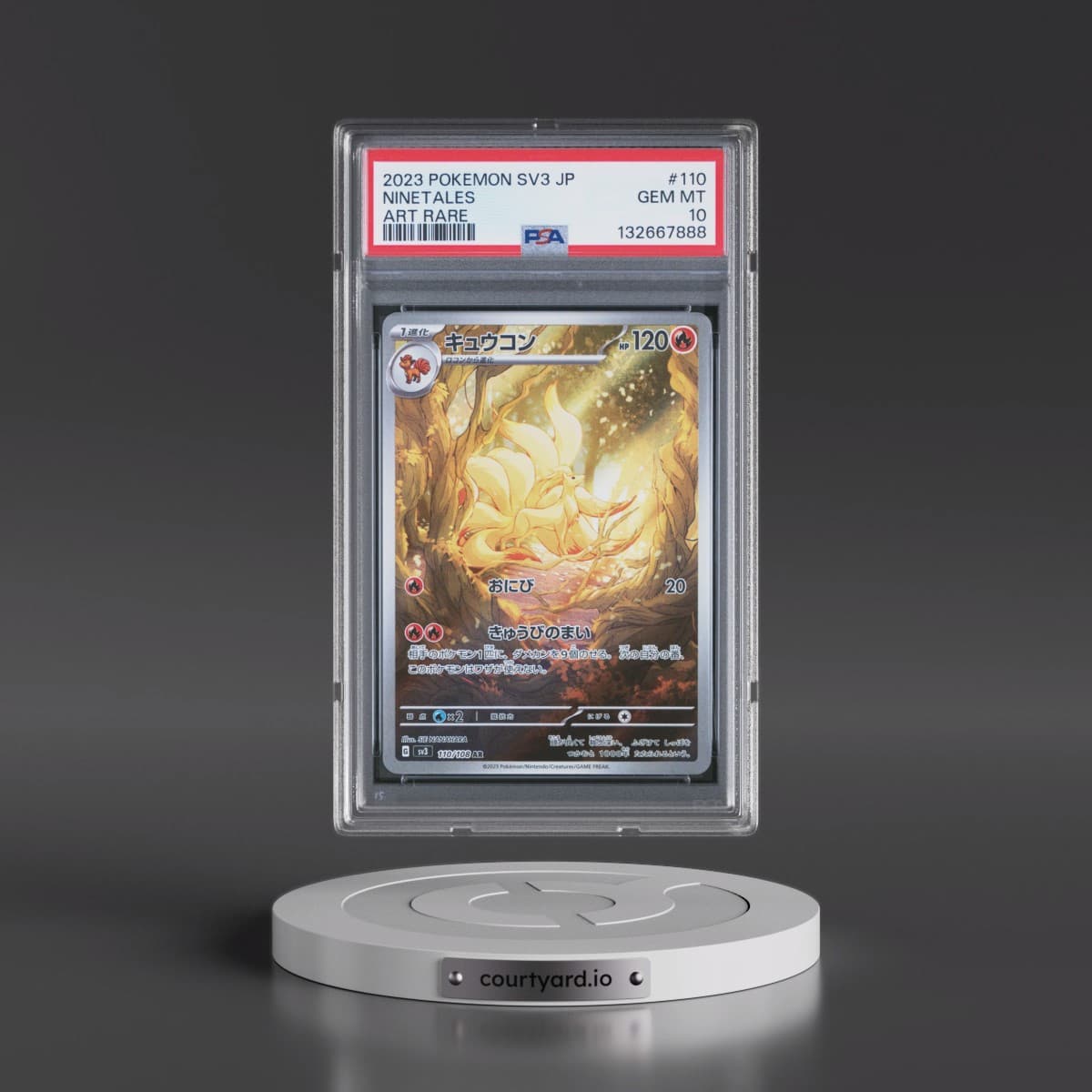 2023 Pokémon SV3-Ruler of the Black Flame #110 Ninetales - Art Rare (PSA 10 GEM MINT)