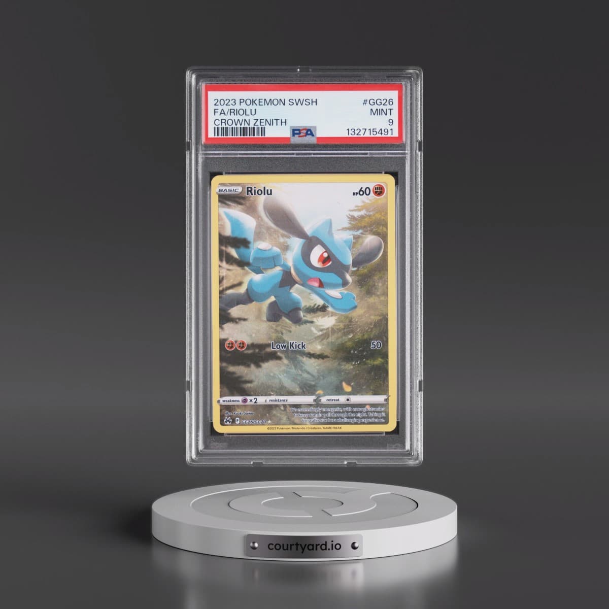 2023 Pokémon Sword and Shield Crown Zenith #GG26 Riolu - Full Art (PSA 9 MINT)