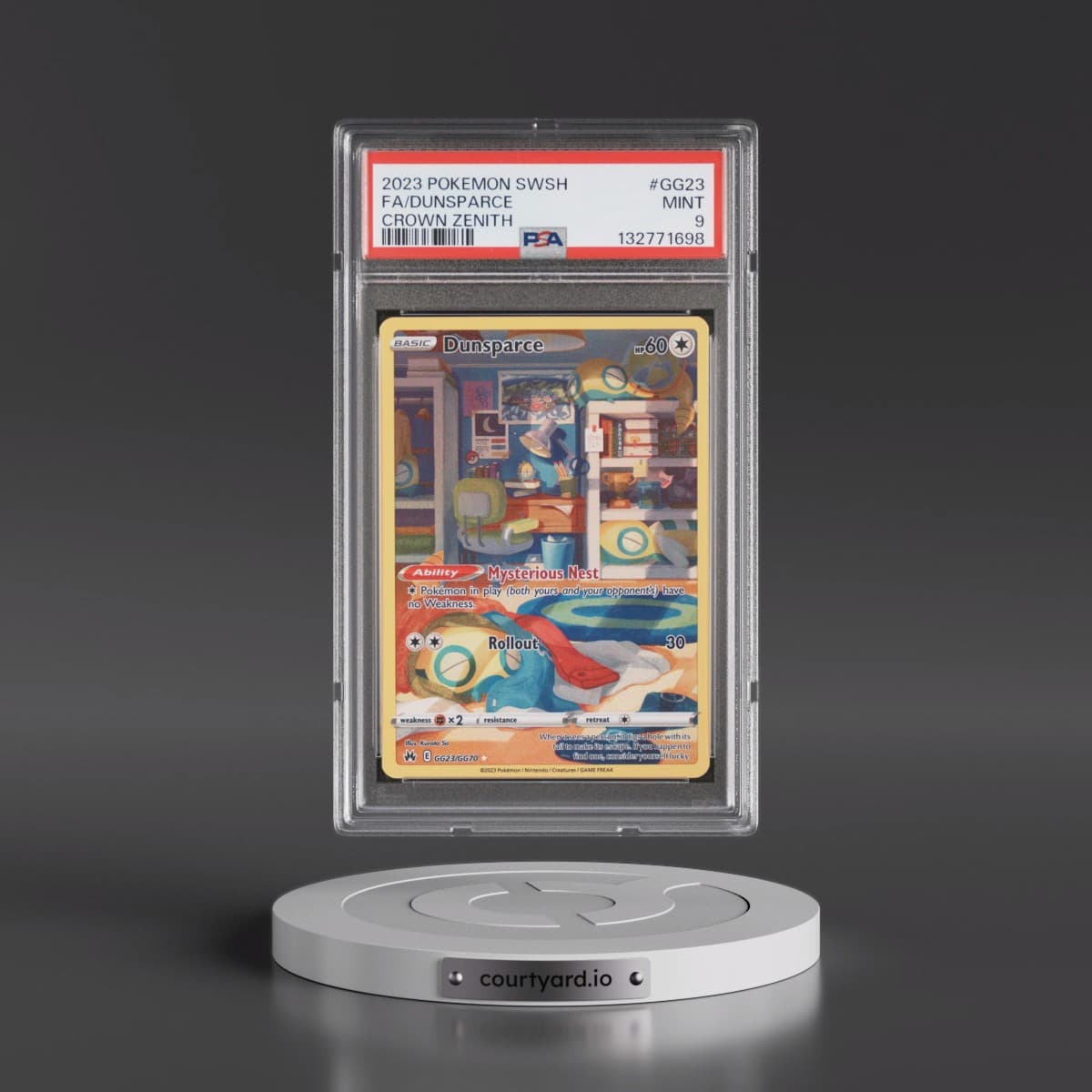 2023 Pokémon Sword and Shield Crown Zenith #GG23 Dunsparce - Full Art (PSA 9 MINT)