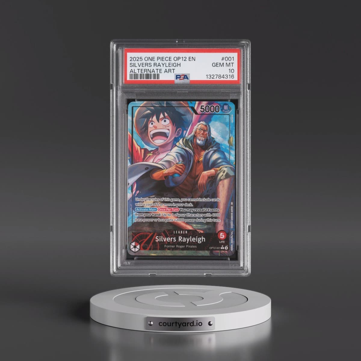 2025 One Piece OP12-Legacy of the Master #001 Silvers Rayleigh - Alternate Art (PSA 10 GEM MINT)
