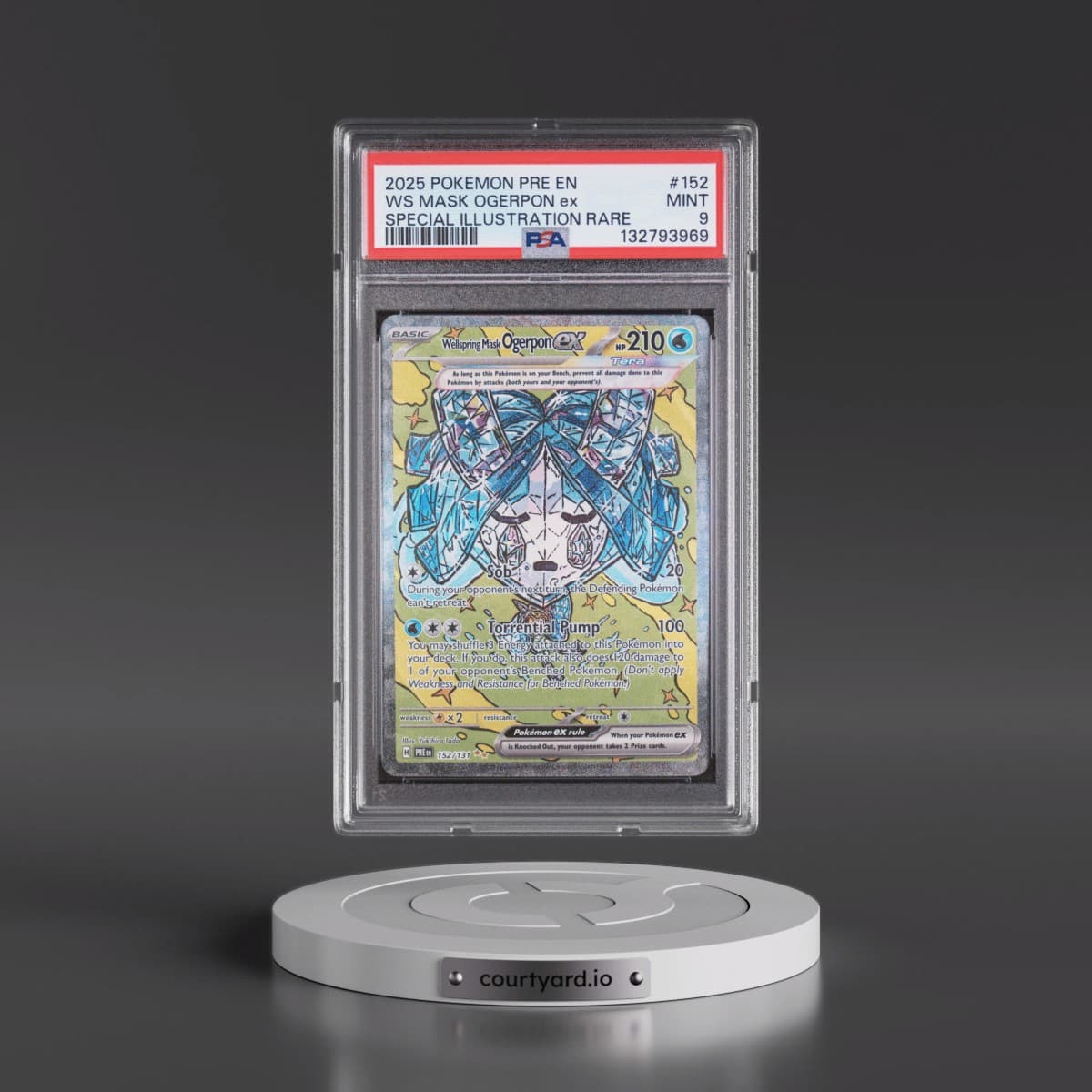 2025 Pokémon Pre EN-Prismatic Evolutions #152 Wellspring Mask Ogerpon EX - Holo Special Illustration Rare (PSA 9 MINT)
