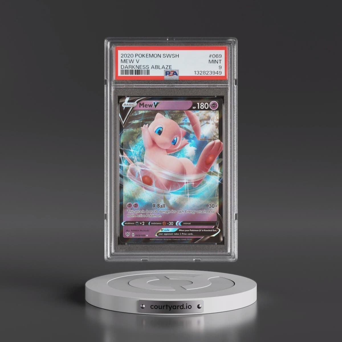 2020 Pokémon Sword & Shield Darkness Ablaze #069 Mew V - Holo (PSA 9 MINT)