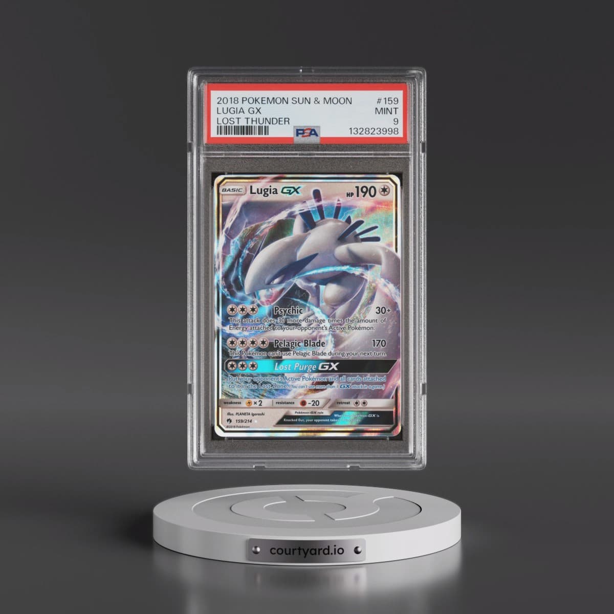 2018 Pokémon Sun & Moon Lost Thunder #159 Lugia GX - Holo (PSA 9 MINT)