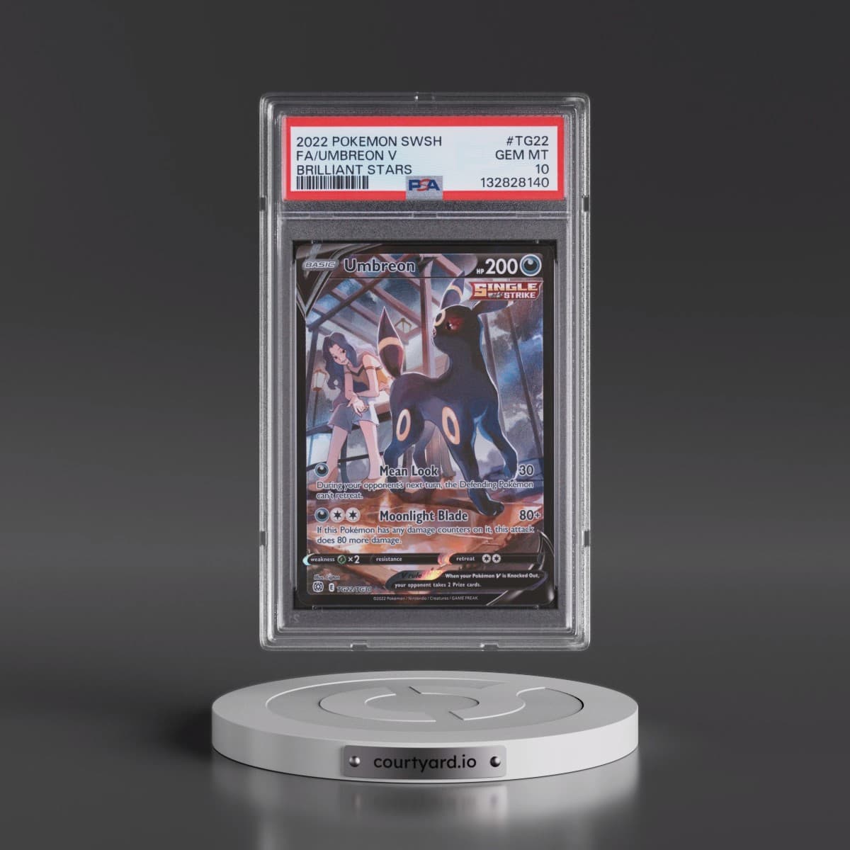 2022 Pokémon Sword & Shield Brilliant Stars #TG22 Umbreon V - Holo Full Art (PSA 10 GEM MINT)